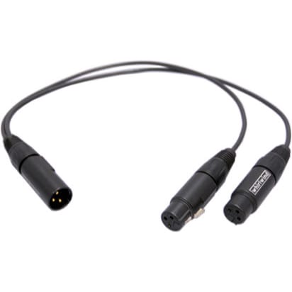 Whirlwind YX2F 1.5' Y-Adapter Cable; XLRM to 2 XLRF