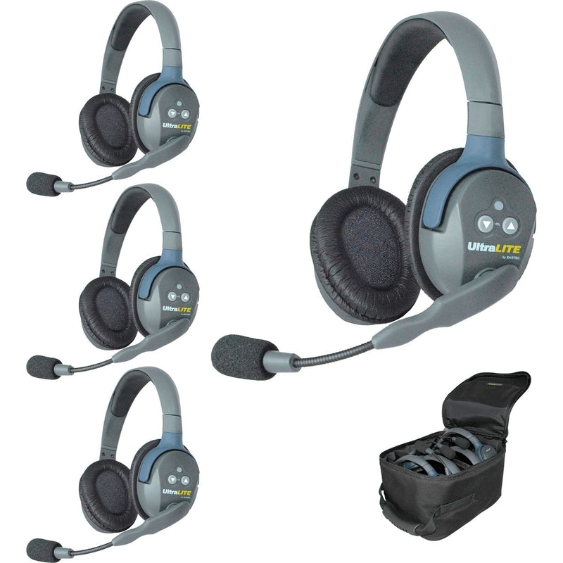 Eartec UL4D UltraLITE 4-Person Wireless Intercom System (4 Dual-Ear)