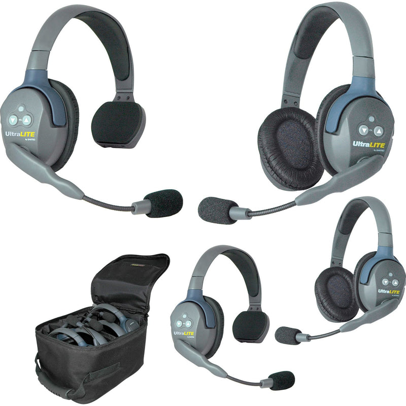 Eartec UL422 UltraLITE 4-Person Wireless Intercom System (2 Single-Ear, 2 Dual-Ear)