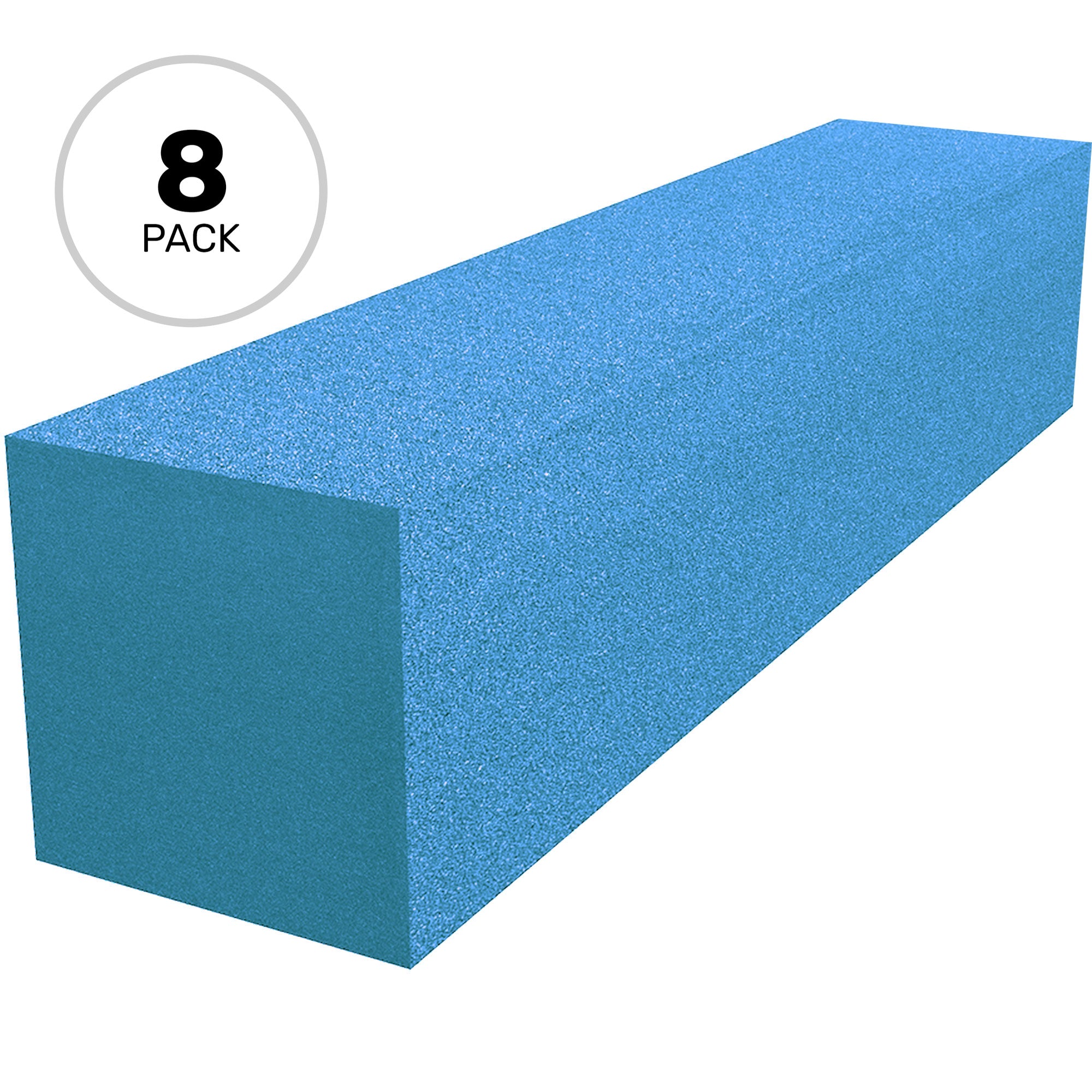 Performance Audio 6" x 6" x 24" Corner Fill Acoustic Foam Block (Blue, 8 Pack)