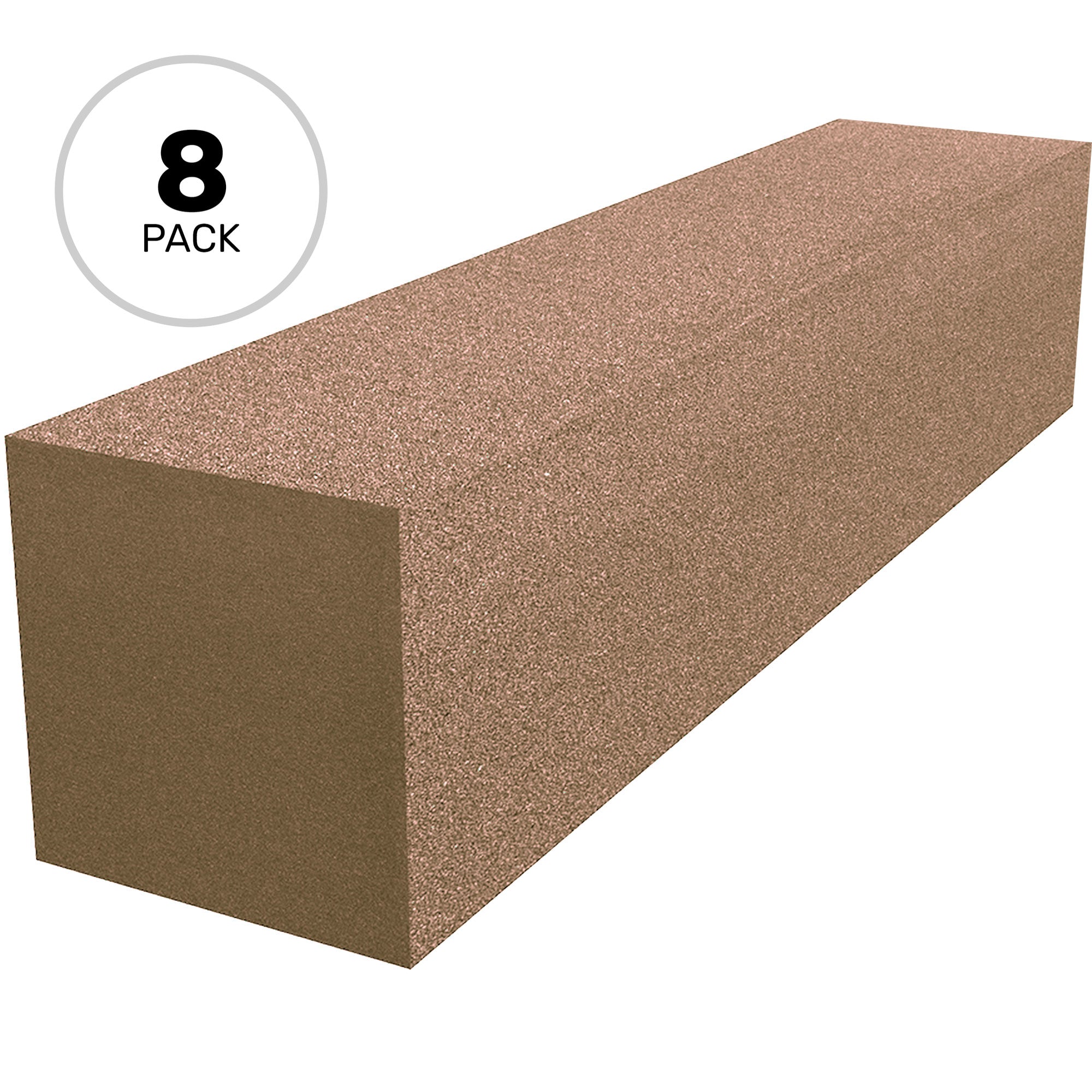Performance Audio 6" x 6" x 24" Corner Fill Acoustic Foam Block (Brown, 8 Pack)