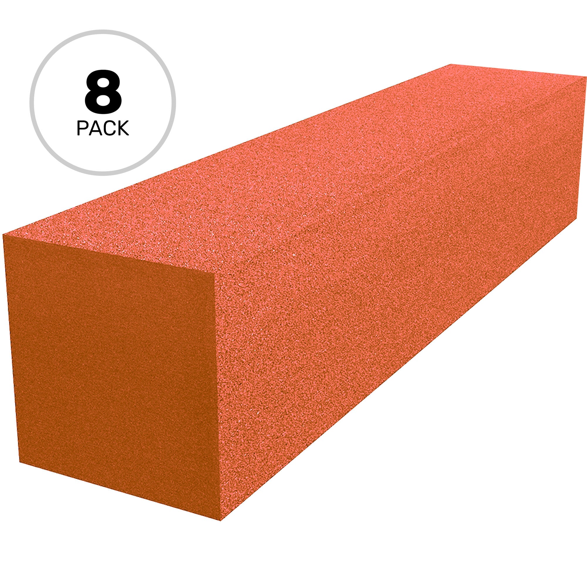 Performance Audio 6" x 6" x 24" Corner Fill Acoustic Foam Block (Orange, 8 Pack)