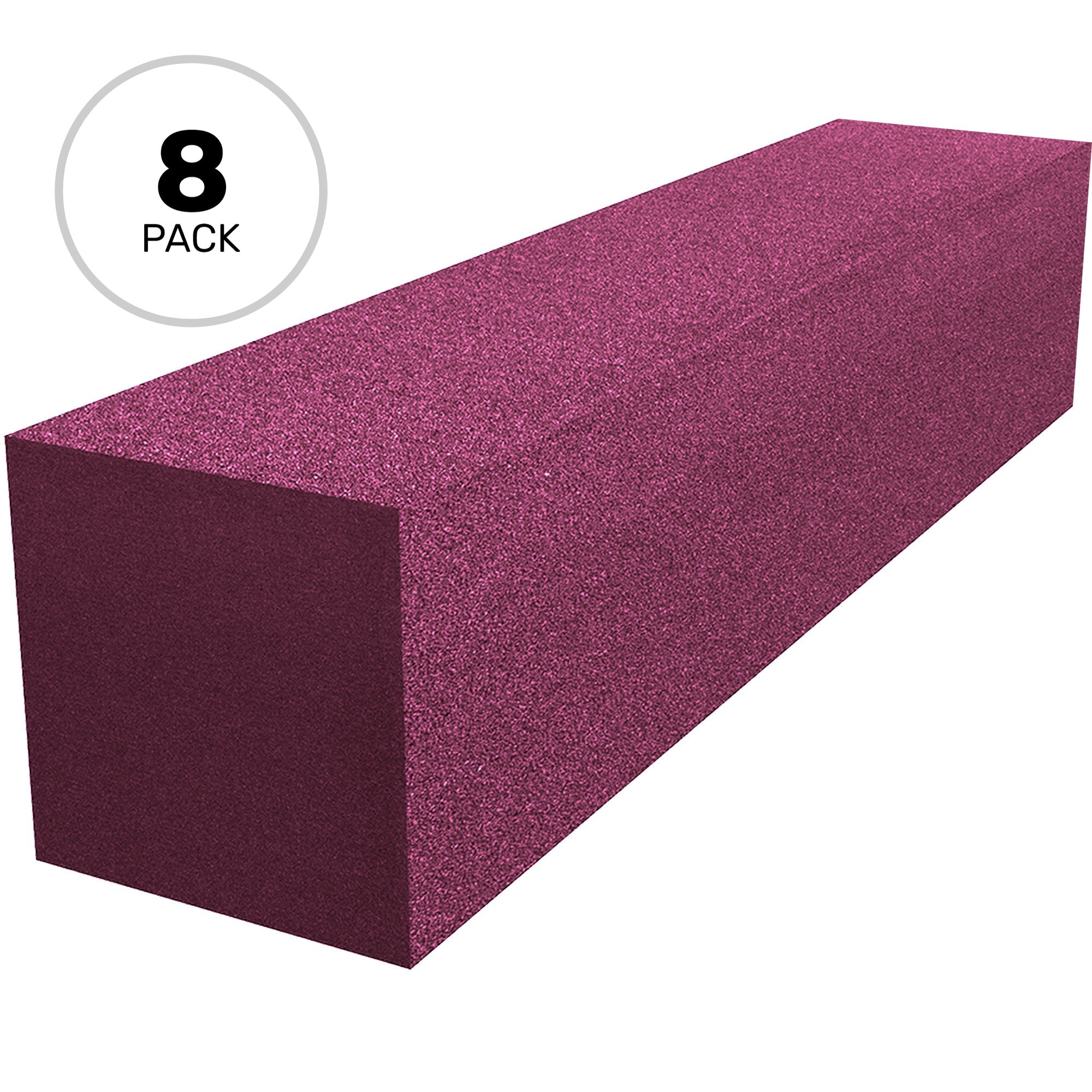 Performance Audio 6" x 6" x 24" Corner Fill Acoustic Foam Block (Plum, 8 Pack)