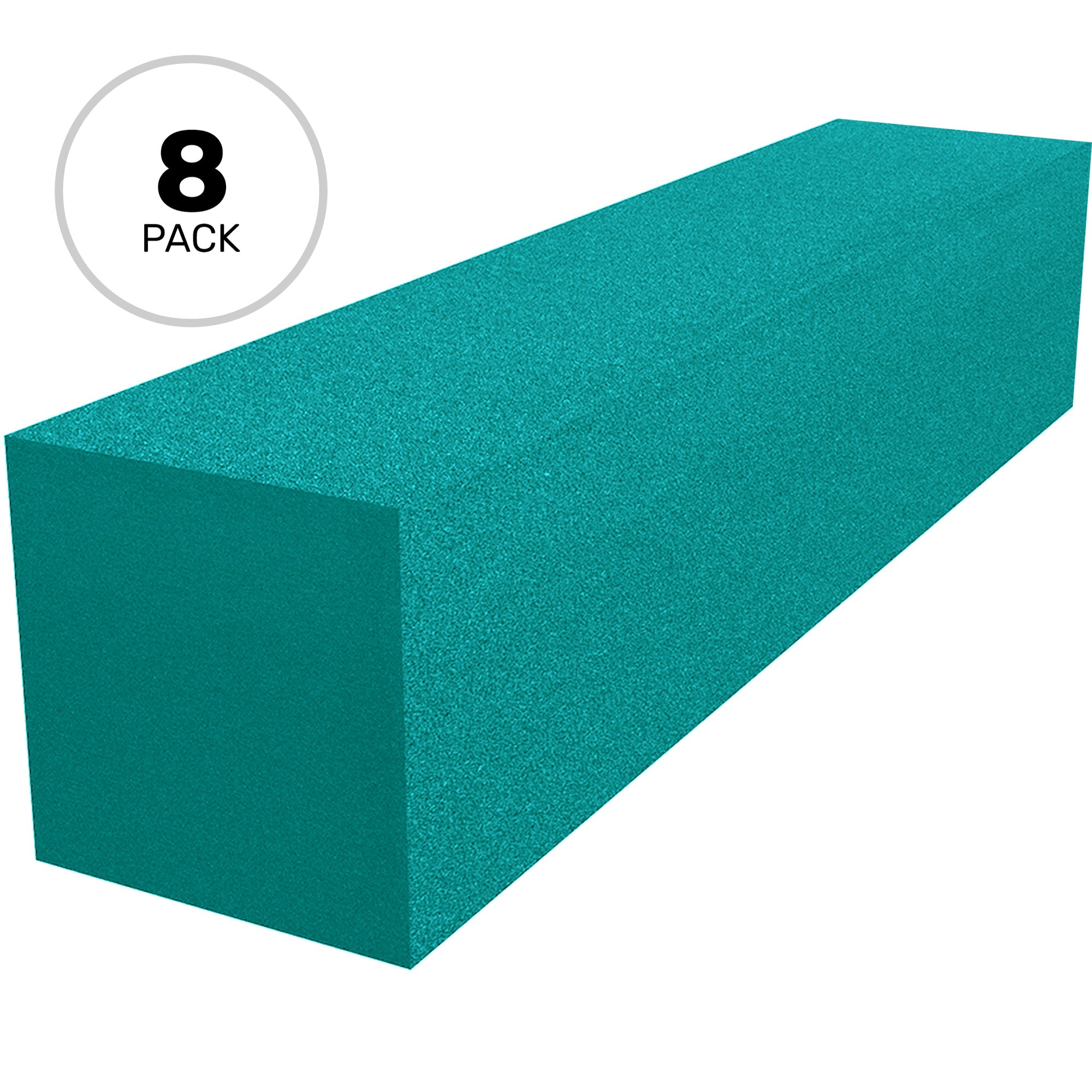 Performance Audio 6" x 6" x 24" Corner Fill Acoustic Foam Block (Teal, 8 Pack)