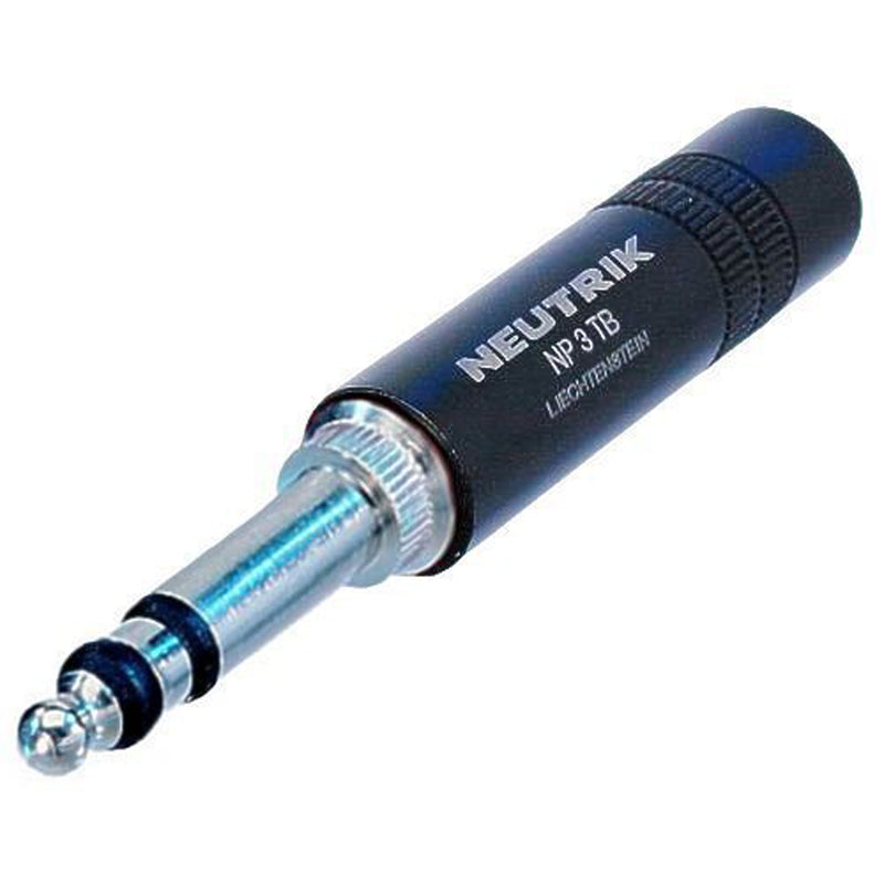 Neutrik NP3TB-B Professional 1/4" B-Gauge BPO 316 Mil-Spec Plug (Black/Silver)