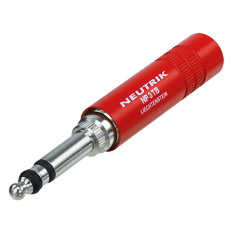 Neutrik NP3TB-R Professional 1/4" B-Gauge BPO 316 Mil-Spec Plug (Red/Silver)
