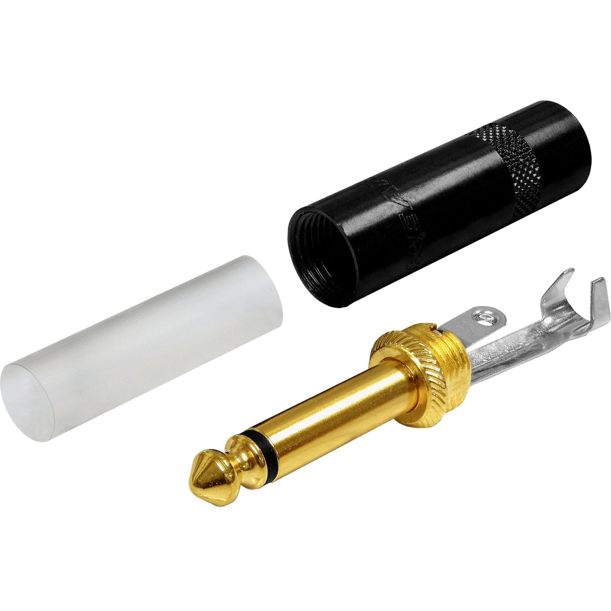 Neutrik Rean NYS224BG 1/4" Mono Phone Long Barrel Plug (Black/Gold)