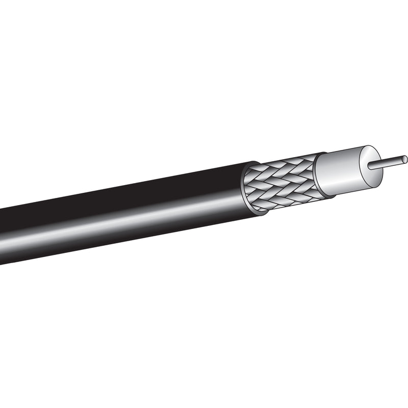 West Penn 98G8 Flexible RG8/U 10 AWG 50 Ohm Coaxial Cable (Black, 1000' Roll)