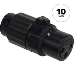 Switchcraft AAA3FBLP Low Profile Right-Angle Female 3-Pin XLR Cable Connector (Black, 10 Pack) Image 1