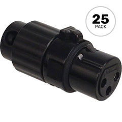 Switchcraft AAA3FBLP Low Profile Right-Angle Female 3-Pin XLR Cable Connector (Black, 25 Pack) Image 1