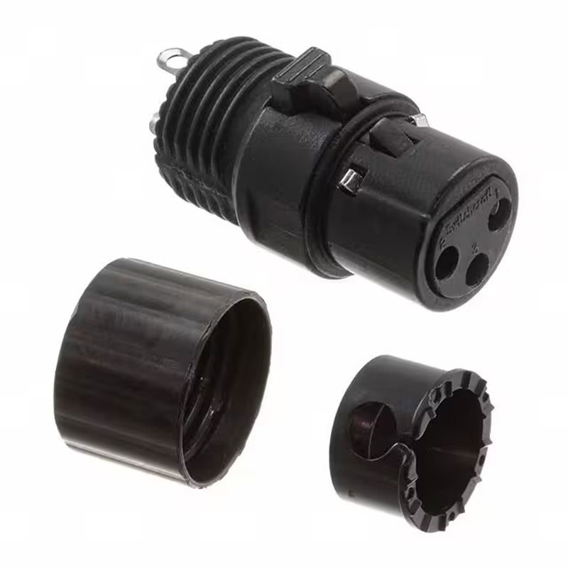 Switchcraft AAA3FBLP Low Profile Right-Angle Female 3-Pin XLR Cable Connector (Black, 25 Pack)