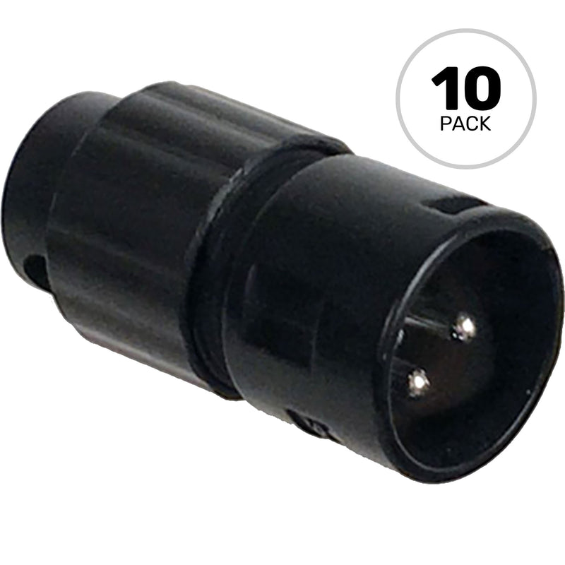 Switchcraft AAA3MBLP Low Profile Right-Angle Male 3-Pin XLR Cable Connector (Black, 10 Pack)