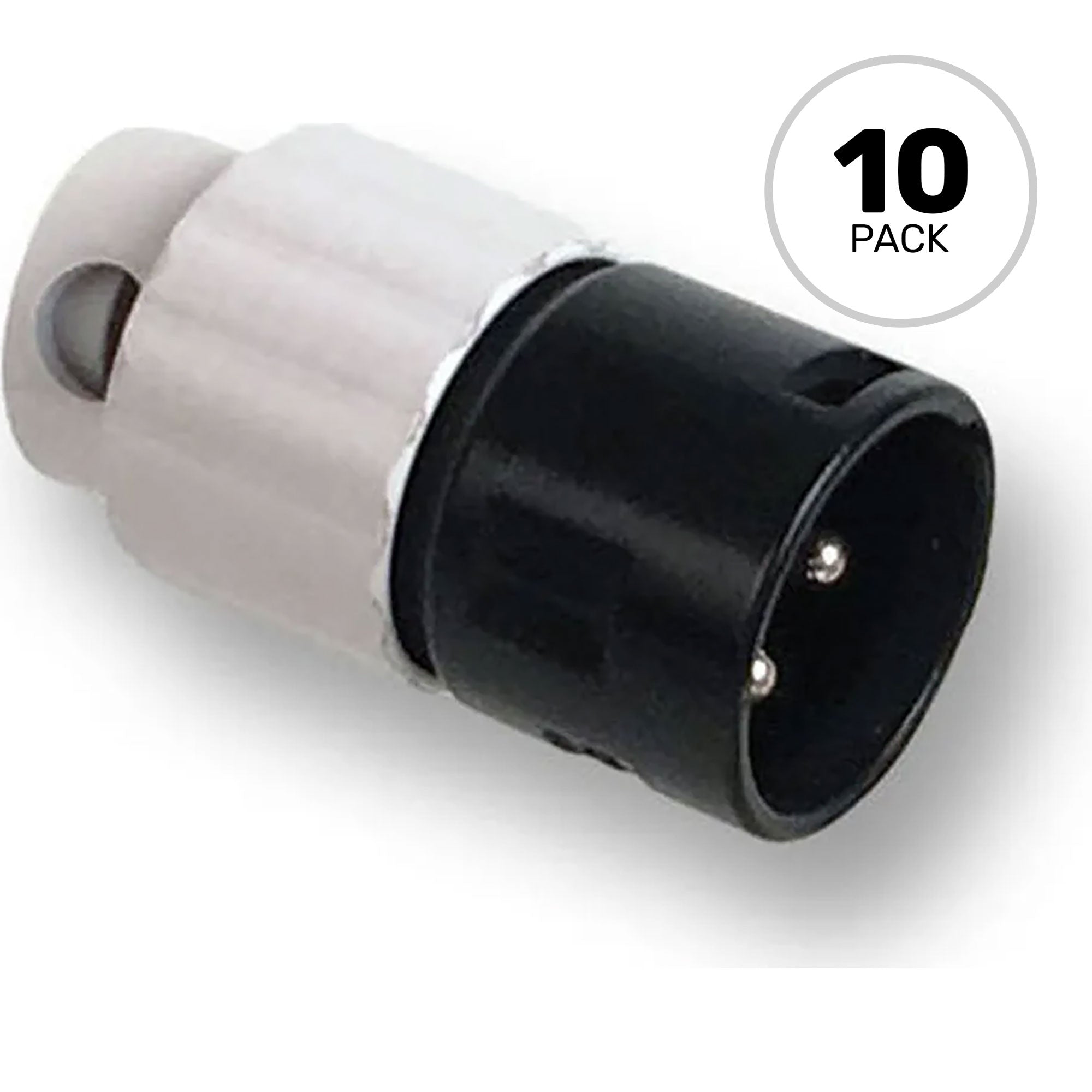 Switchcraft AAA3MBWWLP Low Profile Right-Angle Male 3-Pin XLR Cable Connector (White, 10 Pack)