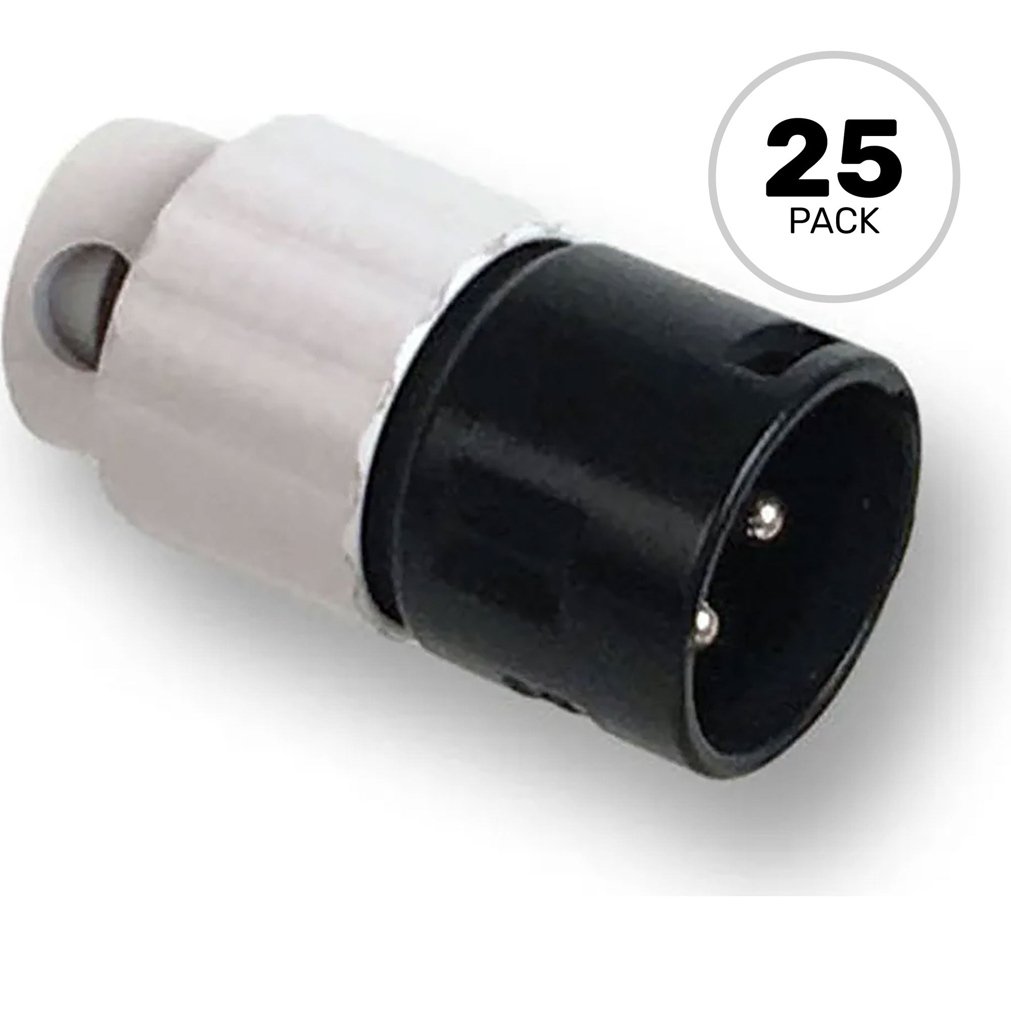 Switchcraft AAA3MBWWLP Low Profile Right-Angle Male 3-Pin XLR Cable Connector (White, 25 Pack)