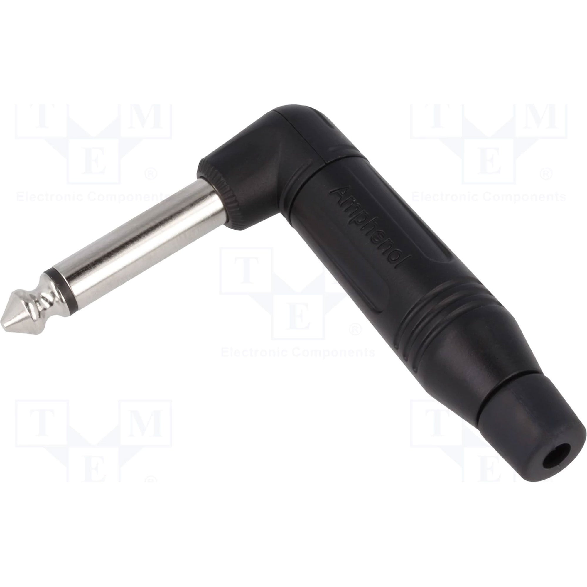 Amphenol ACPM-RB Professional Right-Angle 1/4" TS Mono Phone Plug (Black/Silver, 50 Pack)