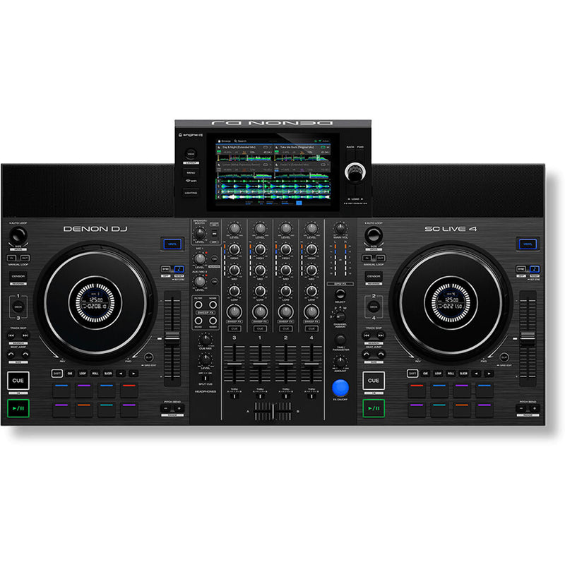 Denon DJ SC LIVE 4 Standalone 4-Deck DJ System with 7" Touchscreen, Built-In Speakers, and Wi-Fi