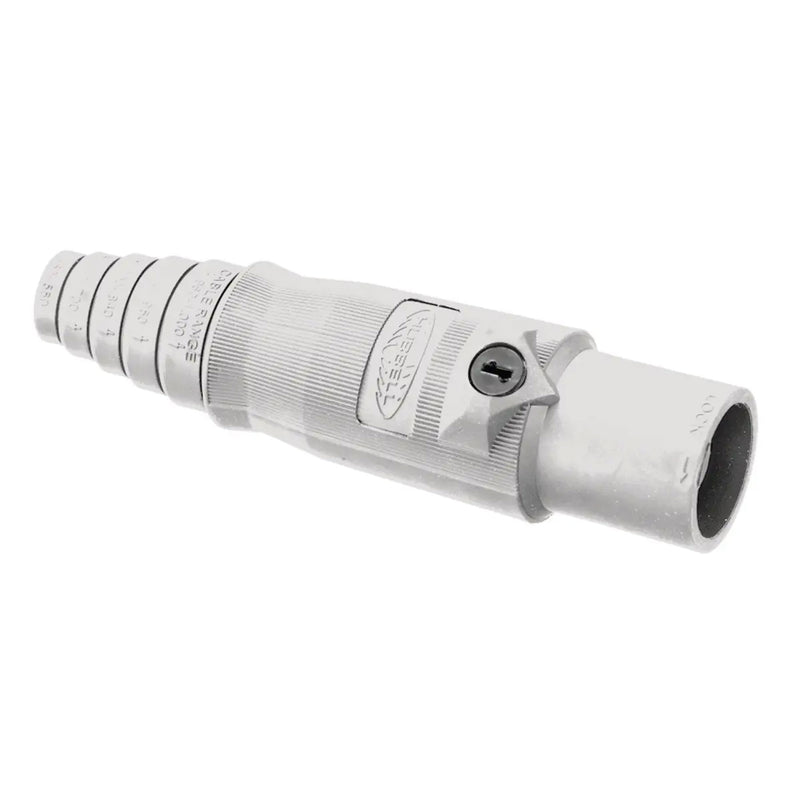Whirlwind Hubbell HBL400MW Single Pole Male Cam-Lock Connector (White)