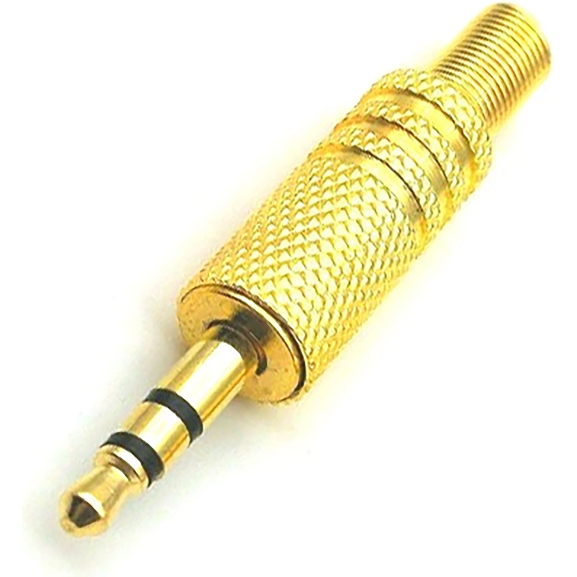 Performance Audio In-Line 3.5mm (1/8") TRS Stereo Male Plug (Gold, 50 Pack)