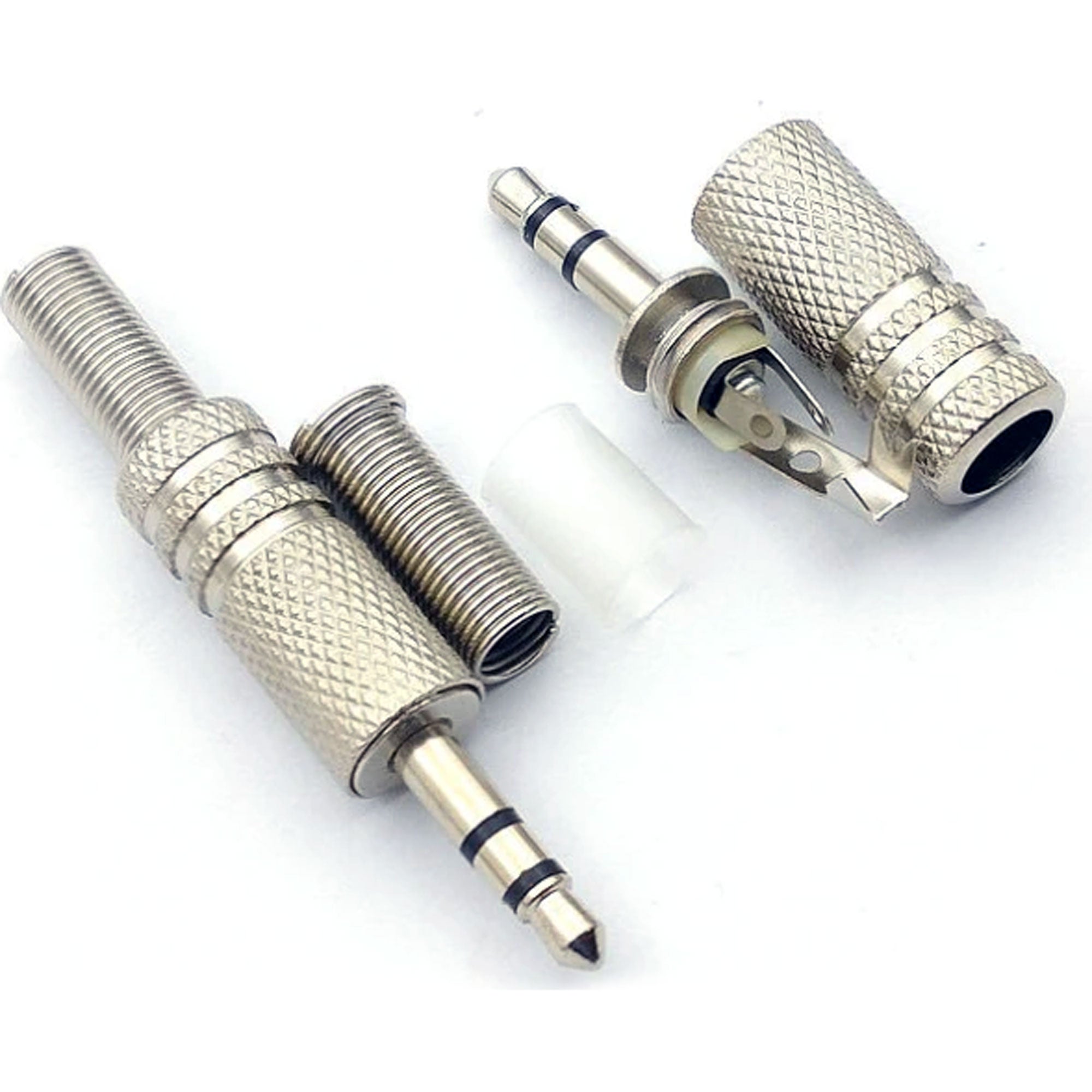 Performance Audio In-Line 3.5mm (1/8") TRS Stereo Male Plug (Silver, 50 Pack)