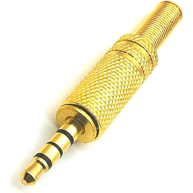 Performance Audio In-Line 3.5mm (1/8") TRRS 4-Pole Male Plug (Gold)