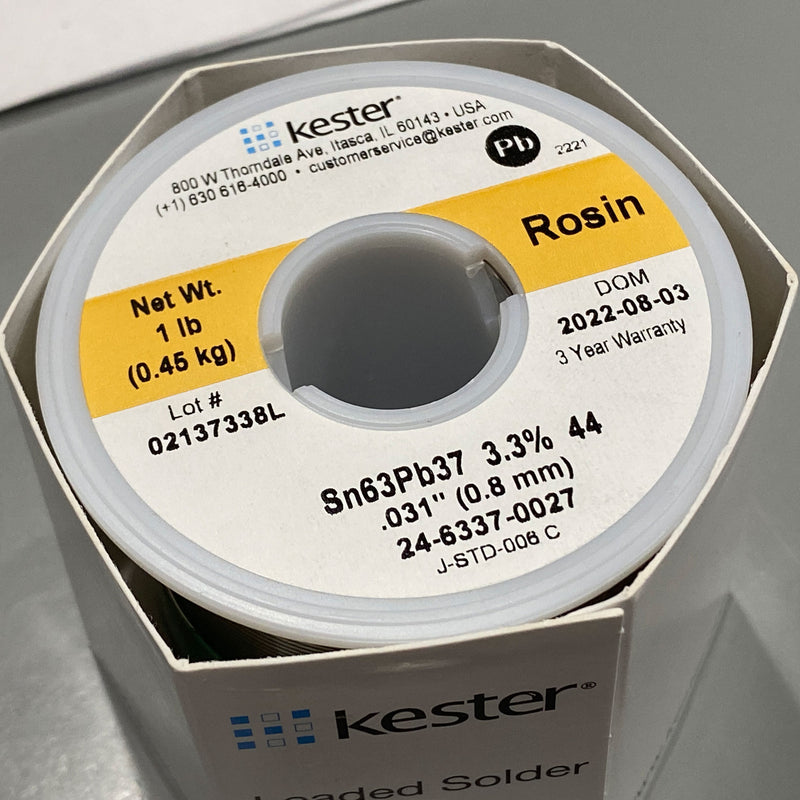 Kester 44 Rosin Core Solder 63/37 .031" 1 lb. Spool