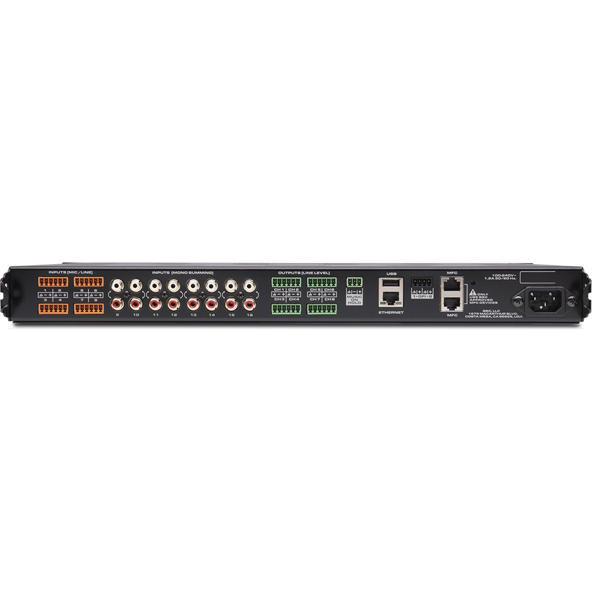 QSC MP-M80 Music and Paging Mixer/Processor (8-Zone)