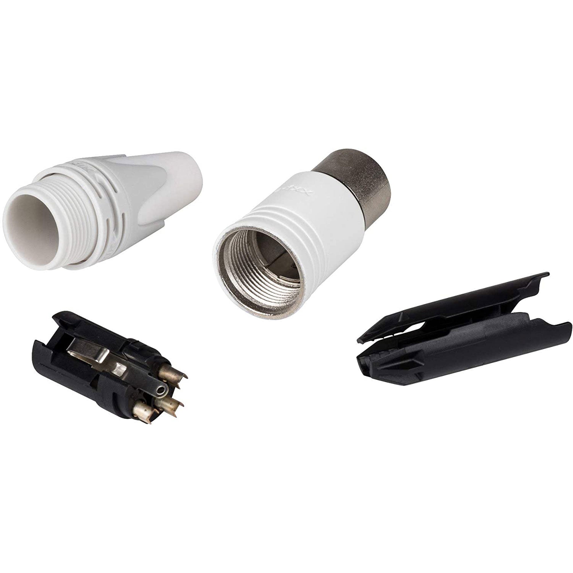 Neutrik NC3FXX-WT Female 3-Pin XLR Cable Connector (White/Silver, Box of 100)