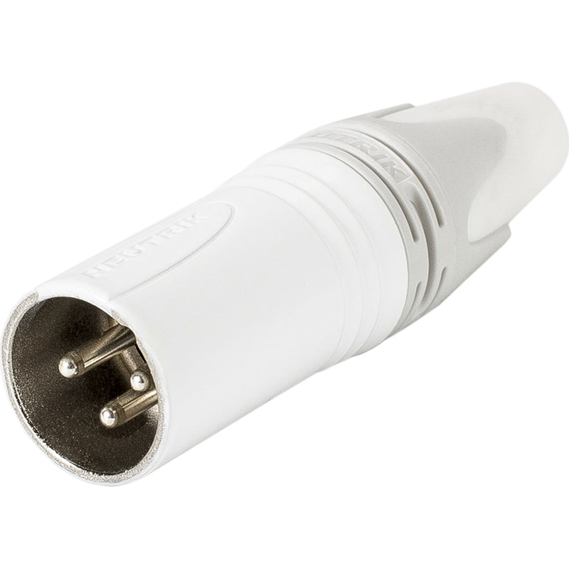Neutrik NC3MXX-WT Male 3-Pin XLR Cable Connector (White/Silver, Box of 100)