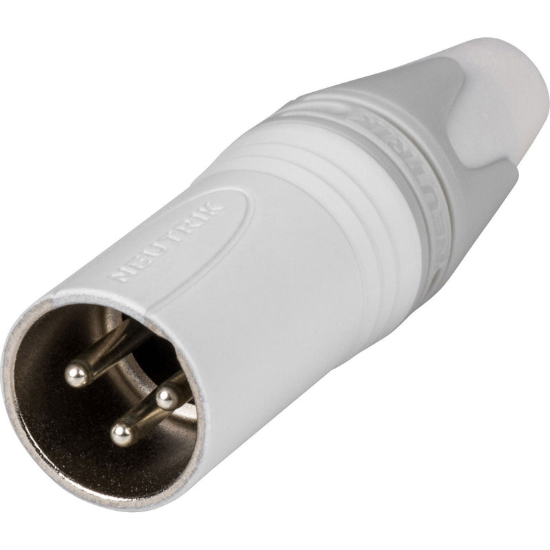 Neutrik NC3MXX-WT Male 3-Pin XLR Cable Connector (White/Silver, Box of 100)