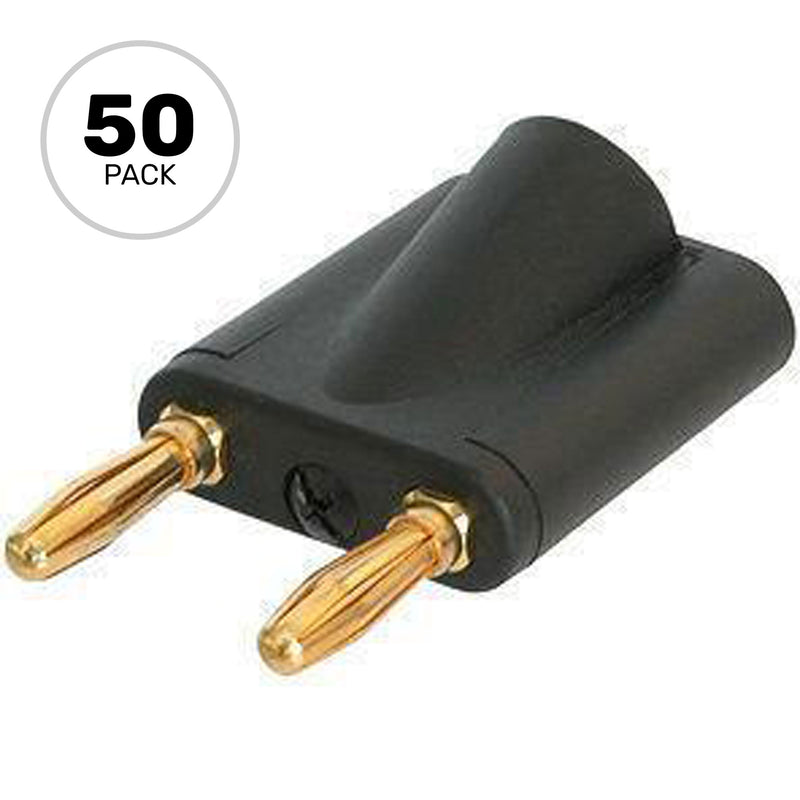 Neutrik Rean NYS508-B Dual Banana Plug (Black/Gold, Box of 50)