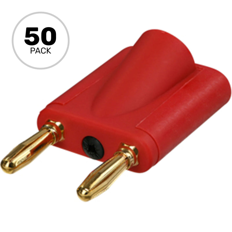 Neutrik Rean NYS508-R Dual Banana Plug (Red/Gold, Box of 50)