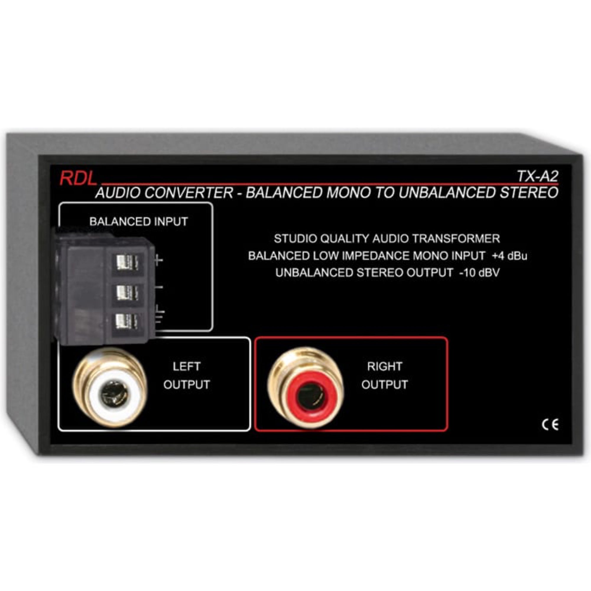 RDL TX-A2 Audio Converter Balanced to Unbalanced