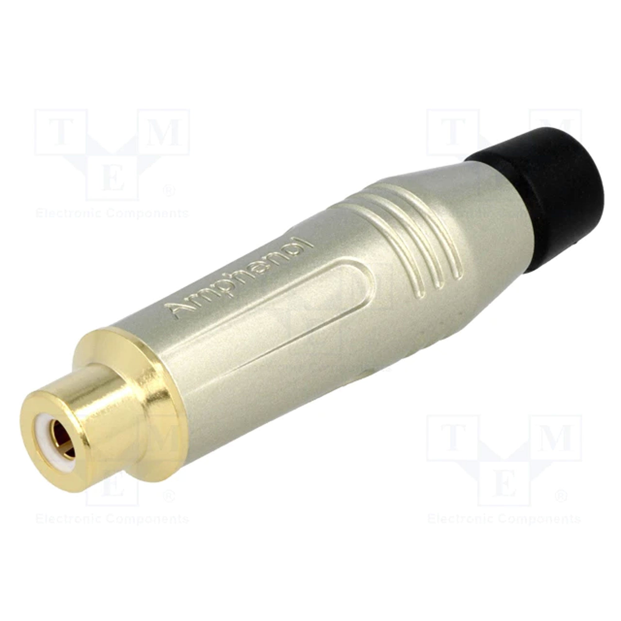Amphenol ACJR-SBK Gold Plated Female RCA Phono Cable Mount Connector (Nickel/Black)