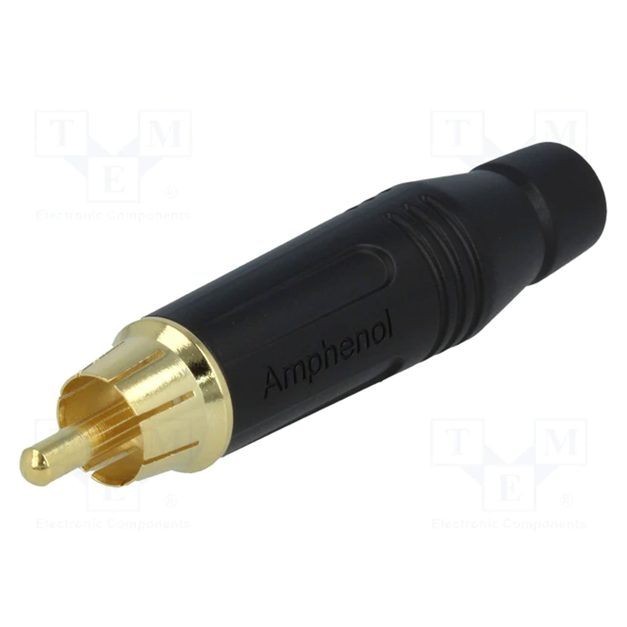 Amphenol ACPR-BLK Gold Plated Male RCA Phono Cable Mount Connector (Black, 10 Pack)