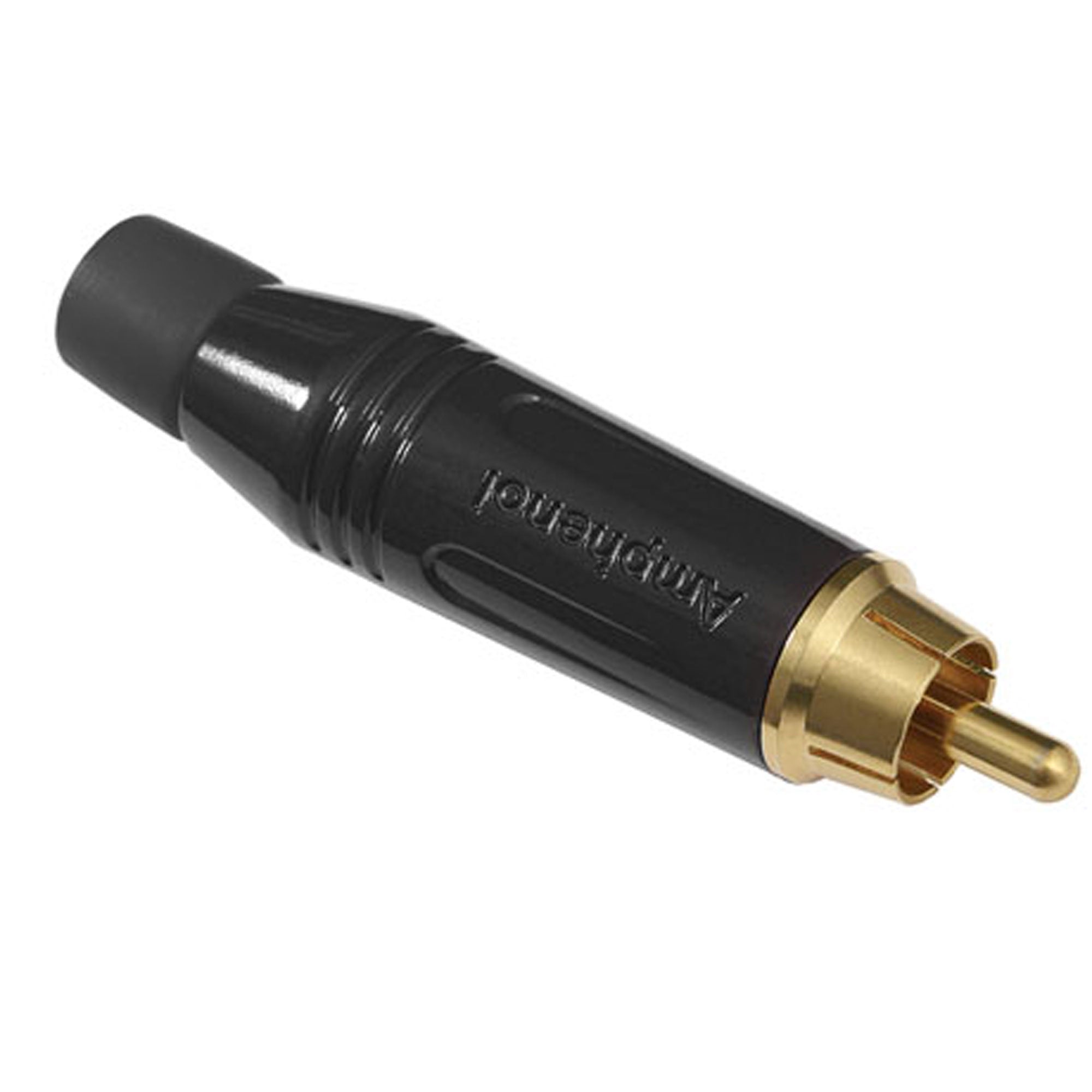 Amphenol ACPR-BLK Gold Plated Male RCA Phono Cable Mount Connector (Black, 10 Pack)