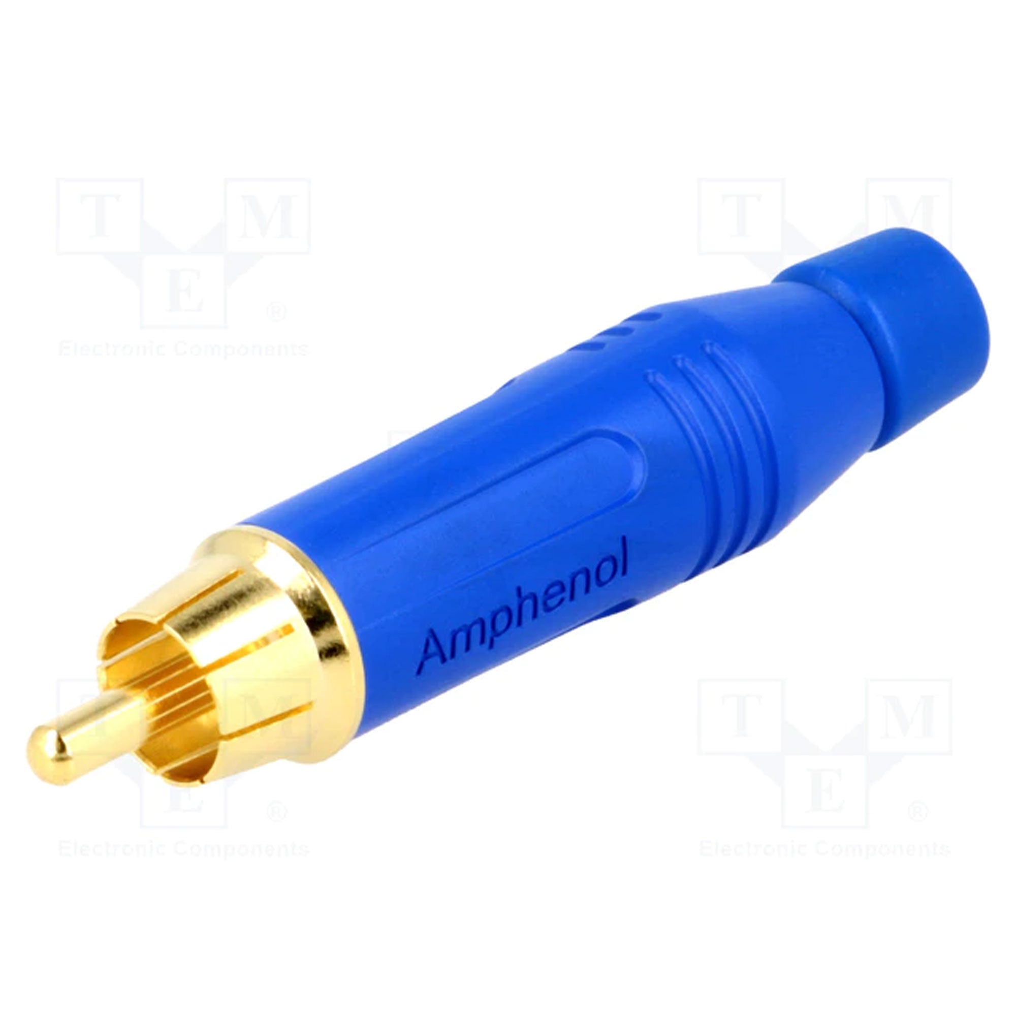 Amphenol ACPR-BLU Gold Plated Male RCA Phono Cable Mount Connector (Blue, 50 Pack)