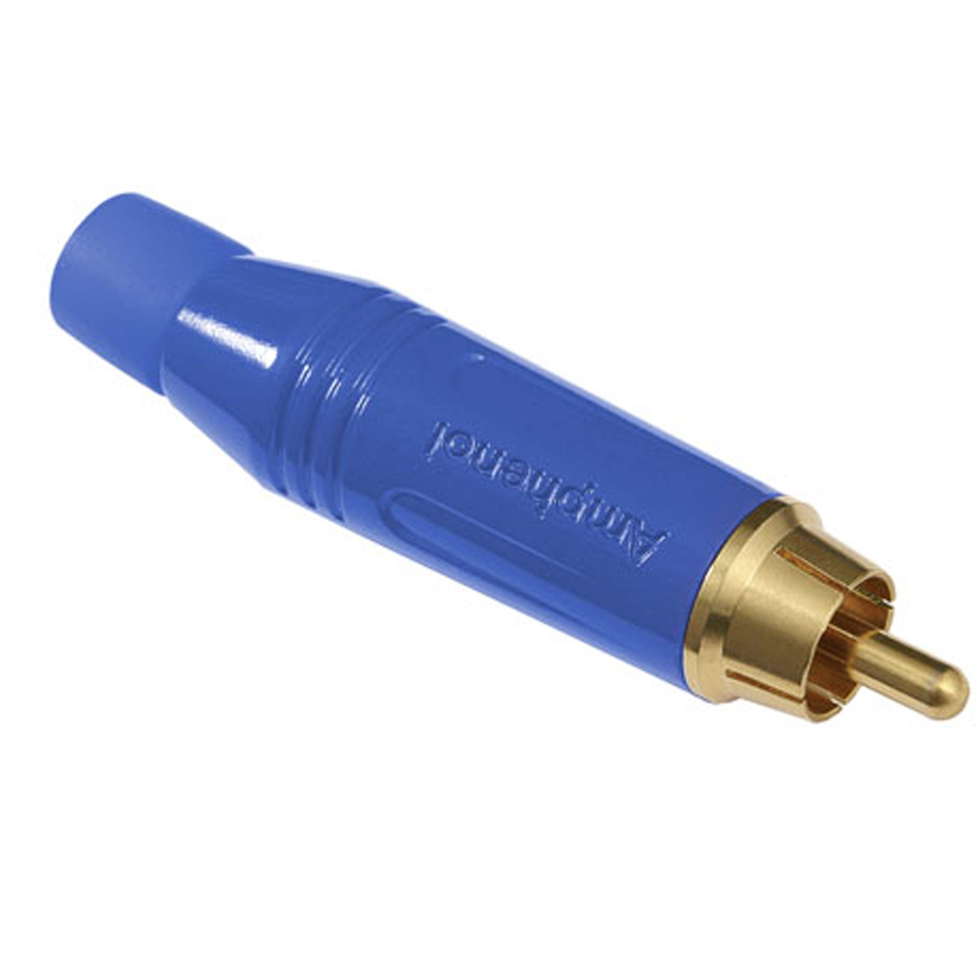 Amphenol ACPR-BLU Gold Plated Male RCA Phono Cable Mount Connector (Blue, 50 Pack)