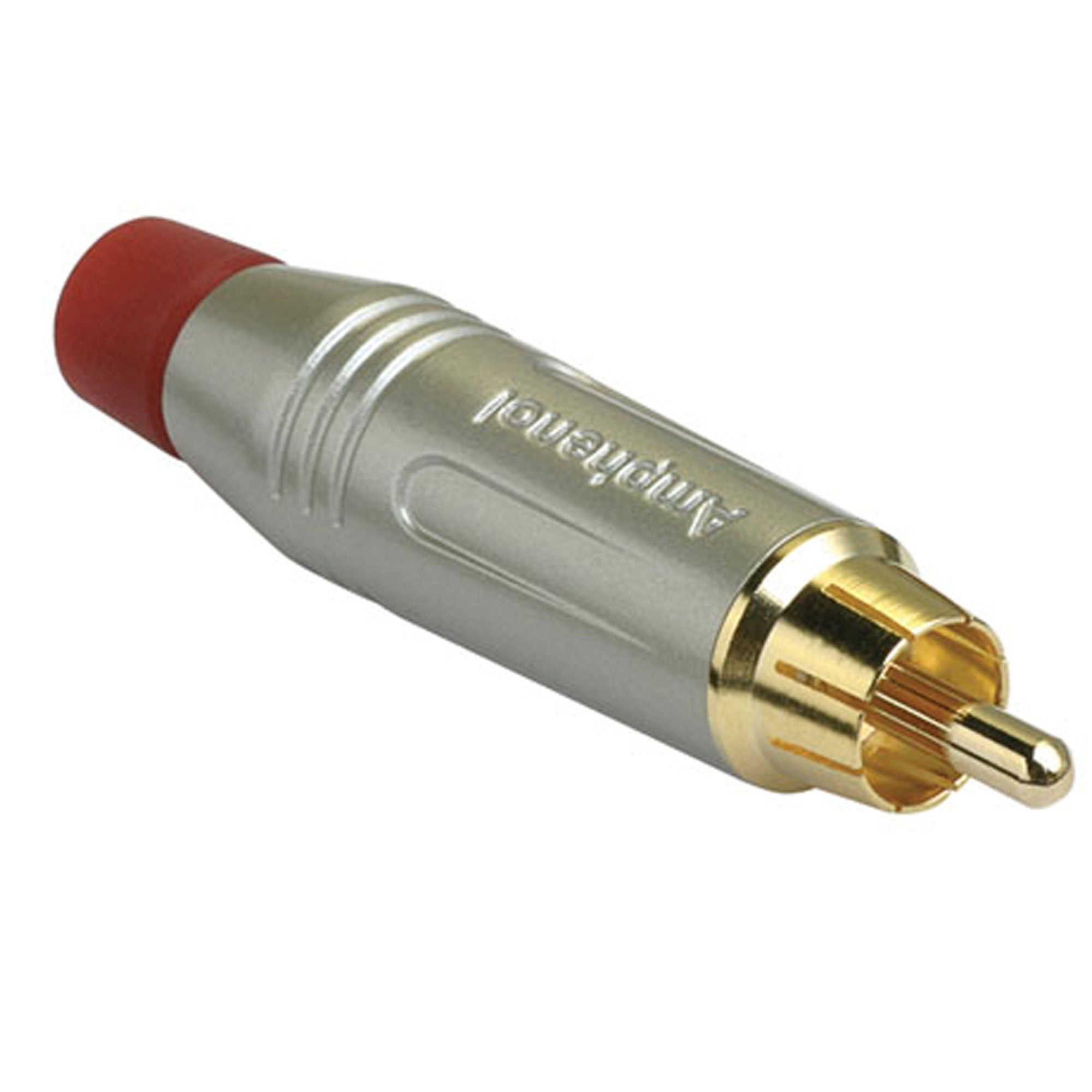 Amphenol ACPR-SRD Gold Plated Male RCA Phono Cable Mount Connector (Nickel/Red)