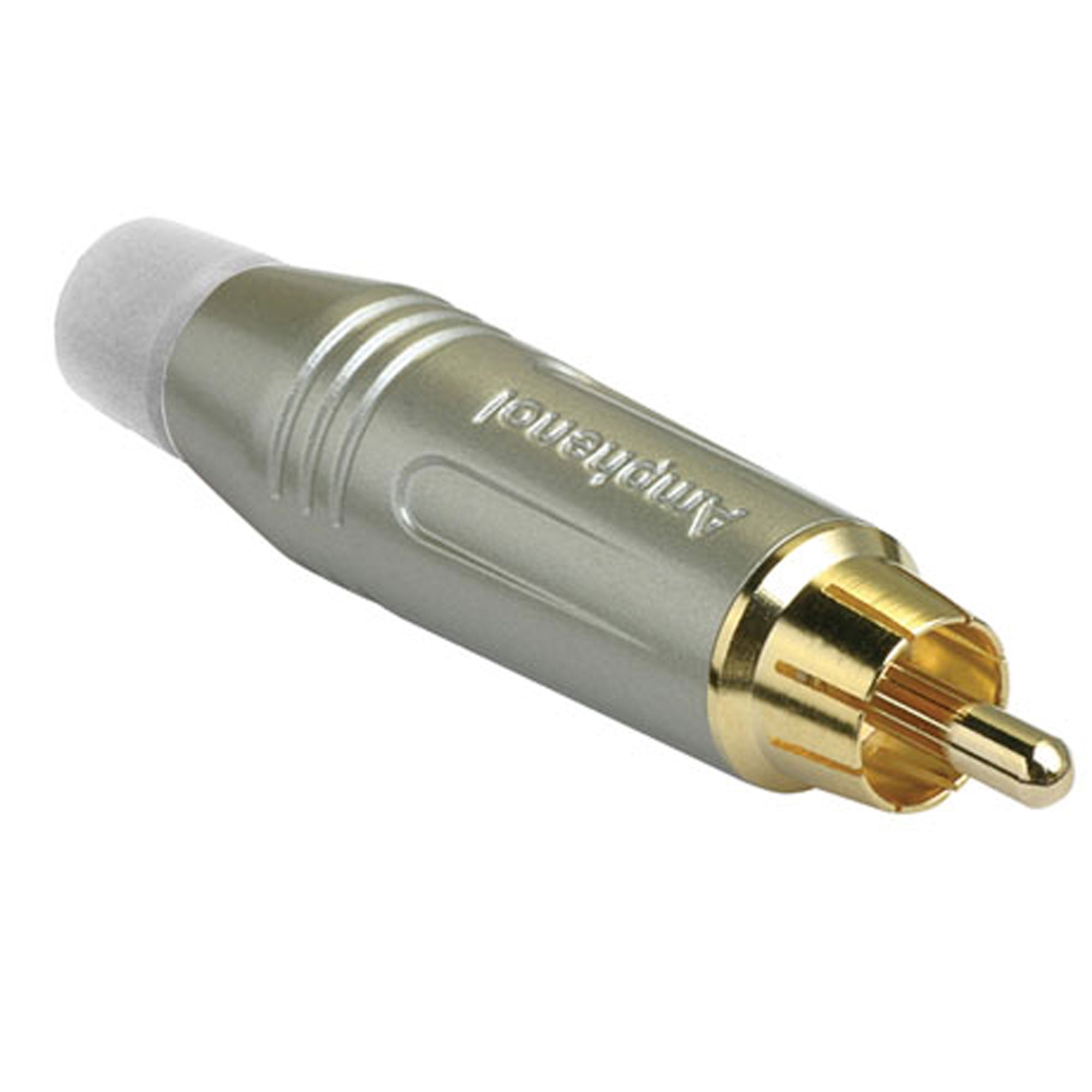 Amphenol ACPR-SWH Gold Plated Male RCA Phono Cable Mount Connector (Nickel/White)