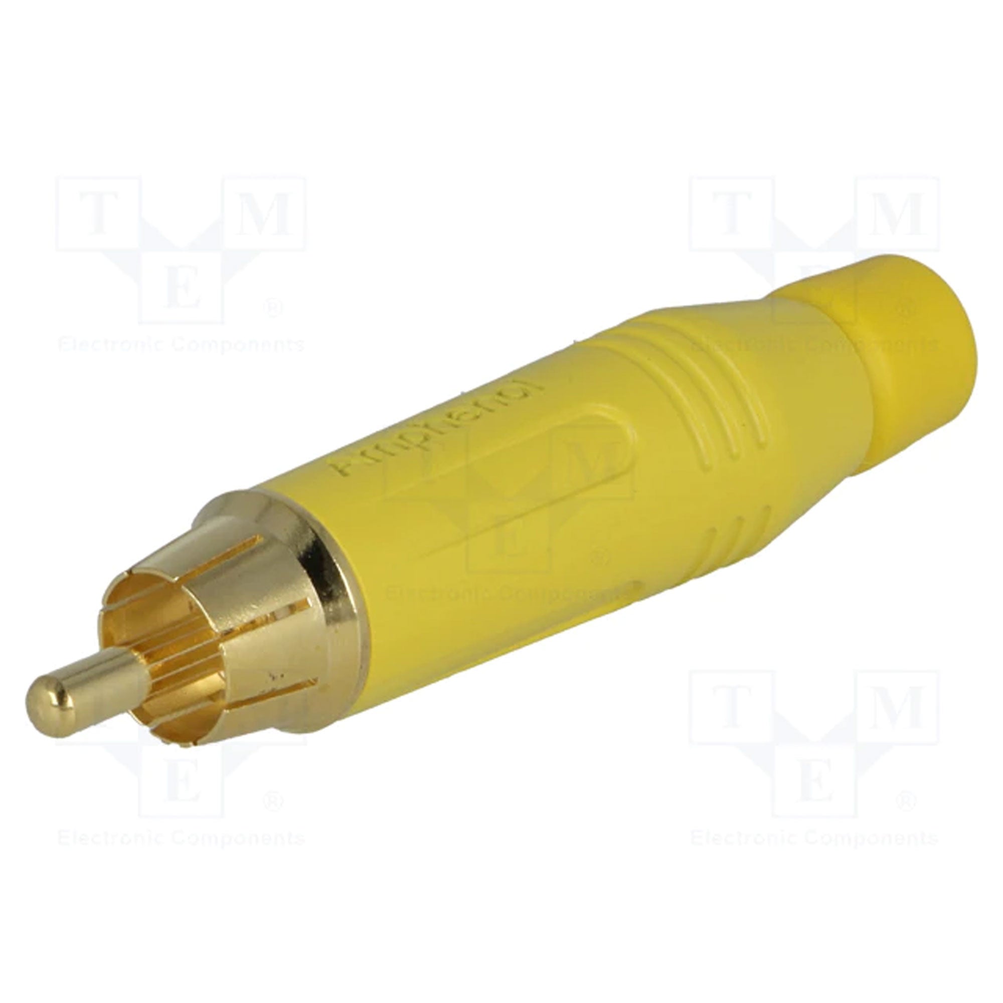 Amphenol ACPR-YEL Gold Plated Male RCA Phono Cable Mount Connector (Yellow, Box of 100)