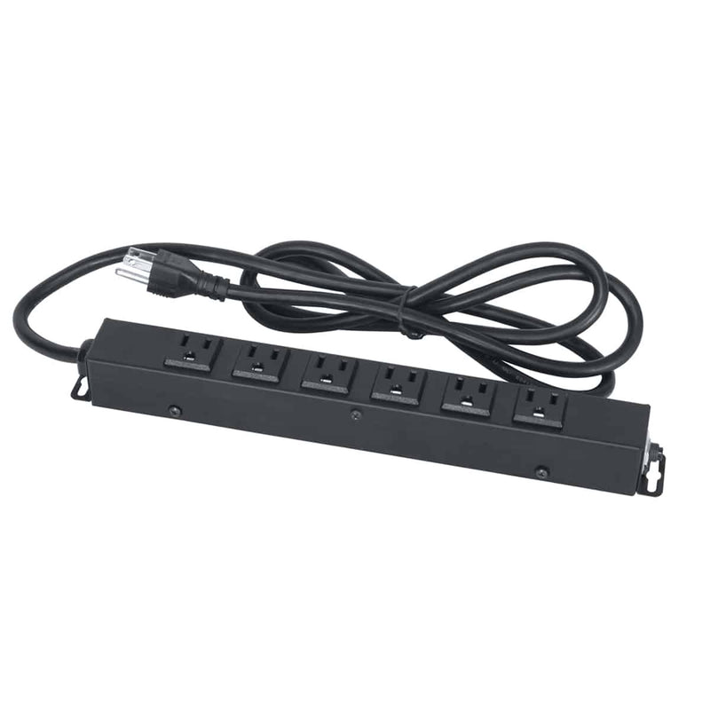 Lowell ACS-1506-WW 15A Power Strip with 6 Outlets and Quick-Install to US or USV Shelf