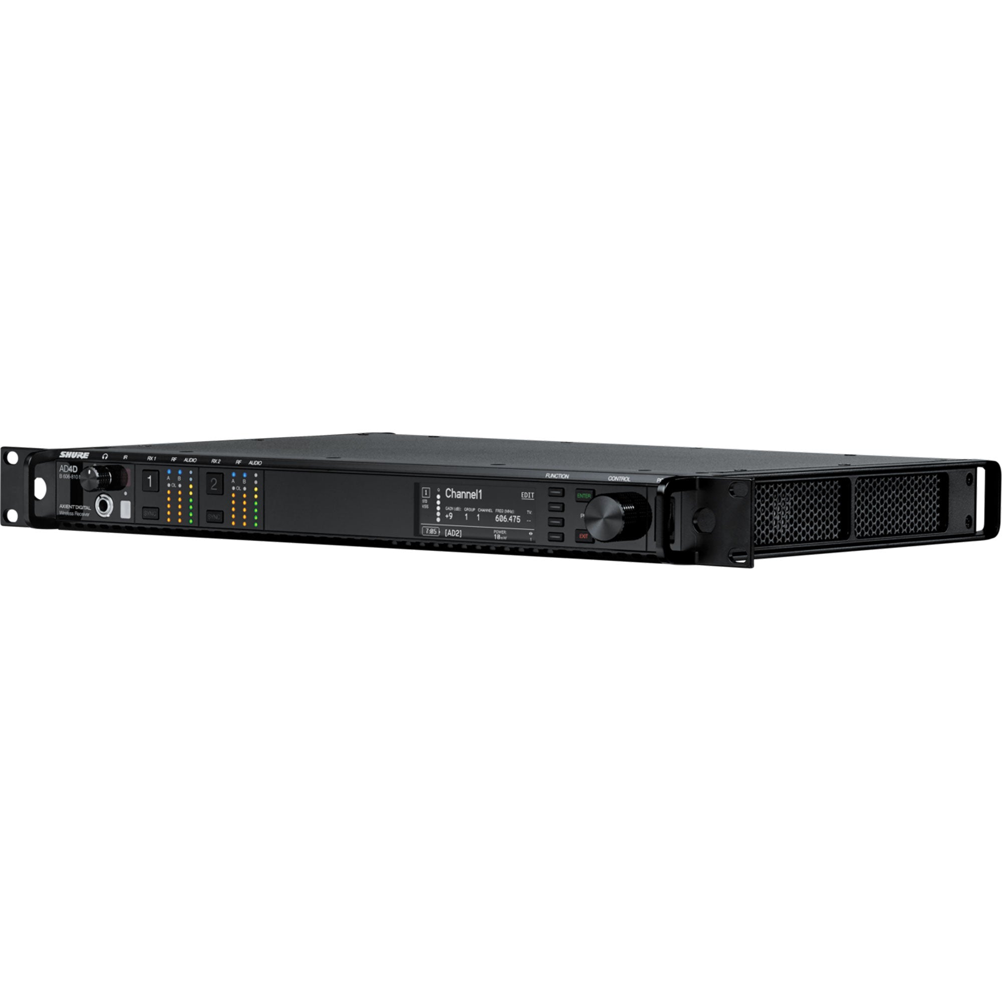 Shure AD4D-DC-C Axient Digital Two-Channel Wireless Receiver with DC Power Module (C: 750-960 MHz)