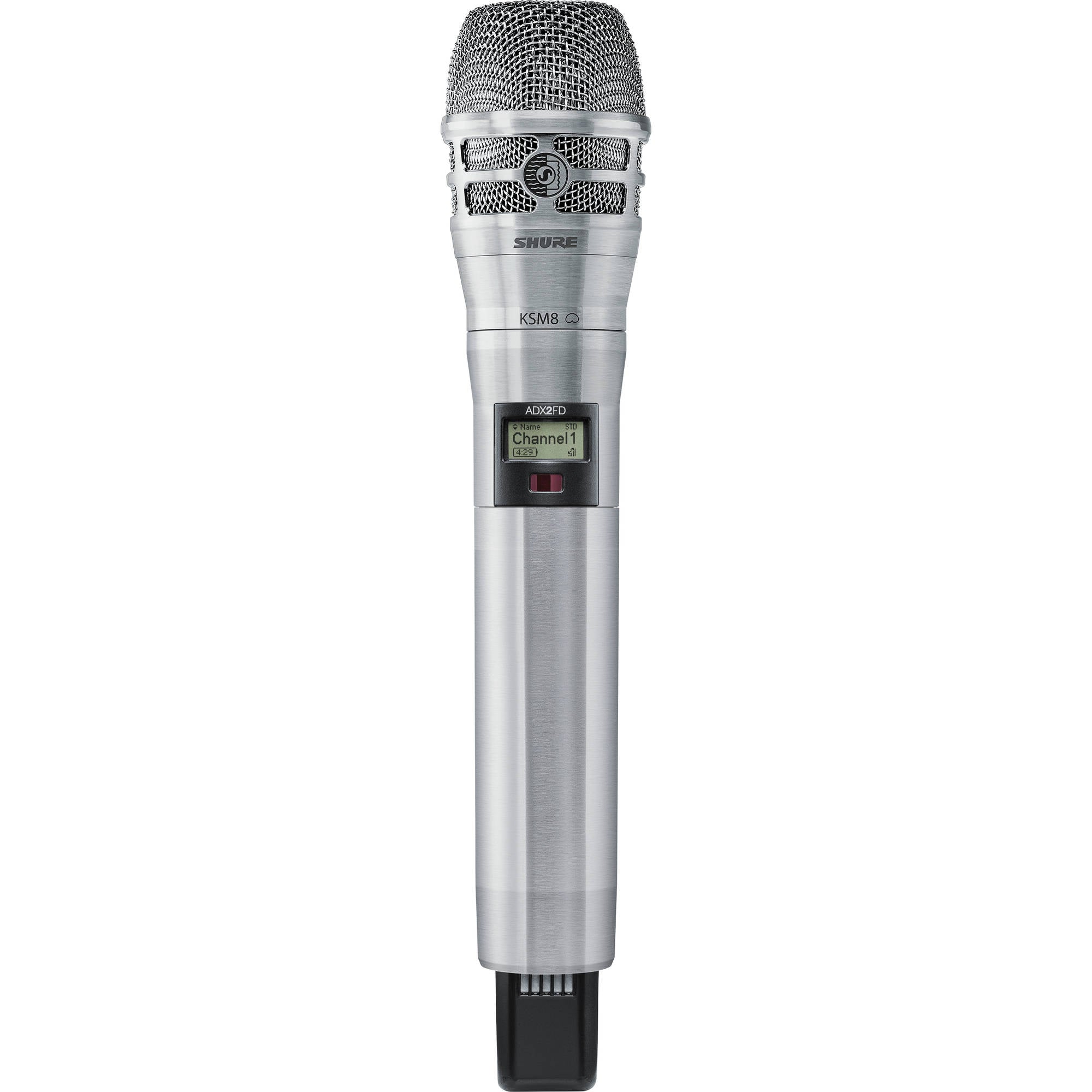 Shure ADX2FD/K8N Axient Digital Handheld Wireless Transmitter (G57: 470-616 MHz, Nickel)
