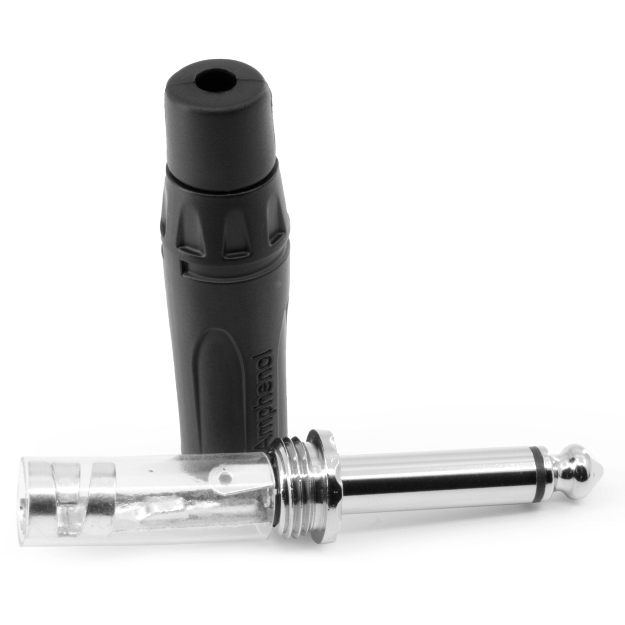 Amphenol ACPM-KB Professional 1/4" TS Mono Phone Plug (Black/Silver, 50 Pack)