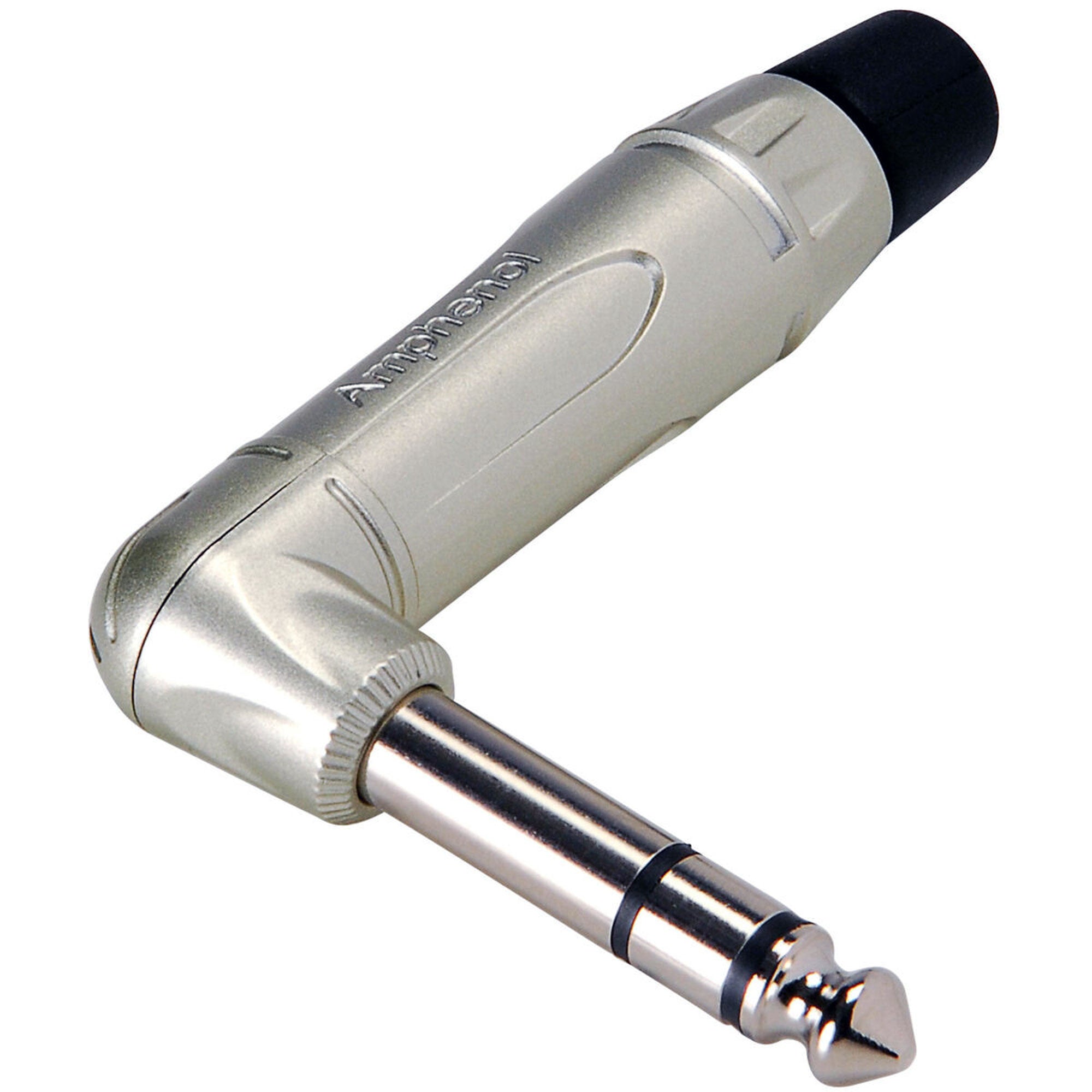 Amphenol ACPS-TN Professional Right-Angle 1/4" TRS Stereo Phone Plug (Nickel/Silver)