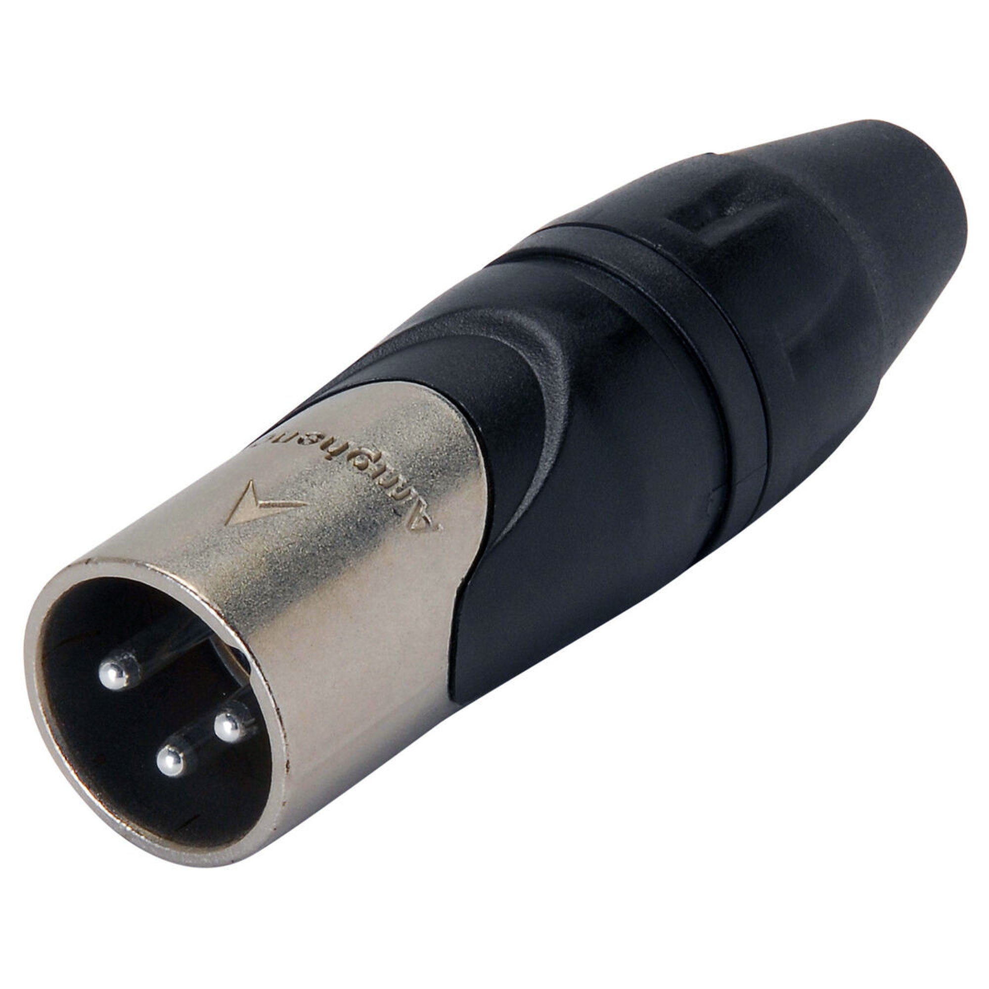 Amphenol AX3M Male 3-Pin XLR Cable Mount Connector with Diecast Shell (Nickel) Image 2