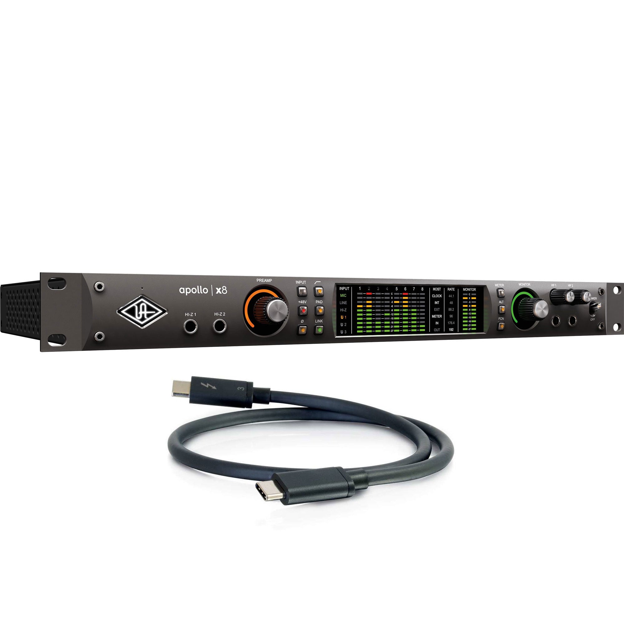 Universal Audio Apollo x8 Heritage Edition Rackmount Audio Interface with Thunderbolt 3 Cable