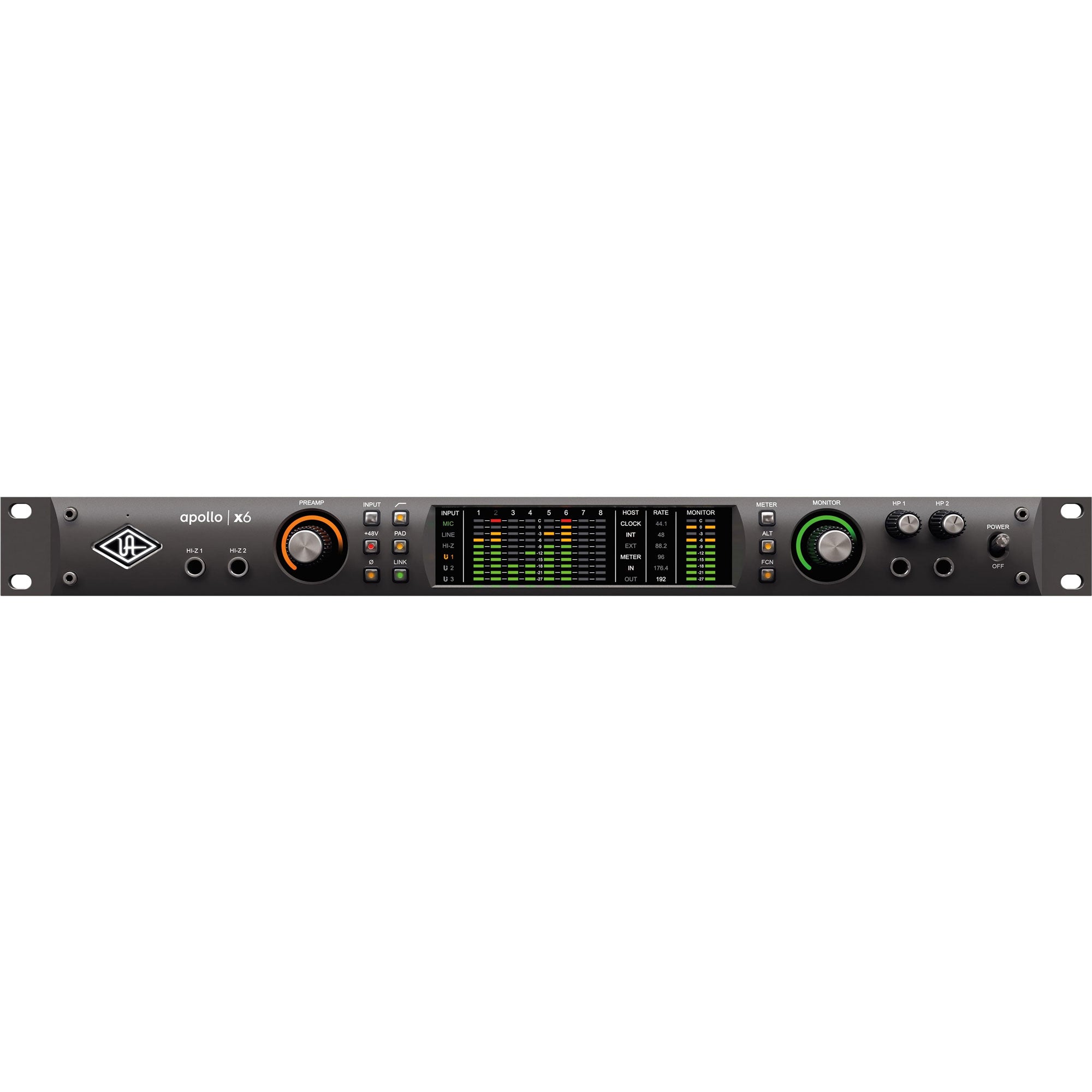 Universal Audio Apollo x6 Heritage Edition Rackmount Audio Interface with Thunderbolt 3 Cable