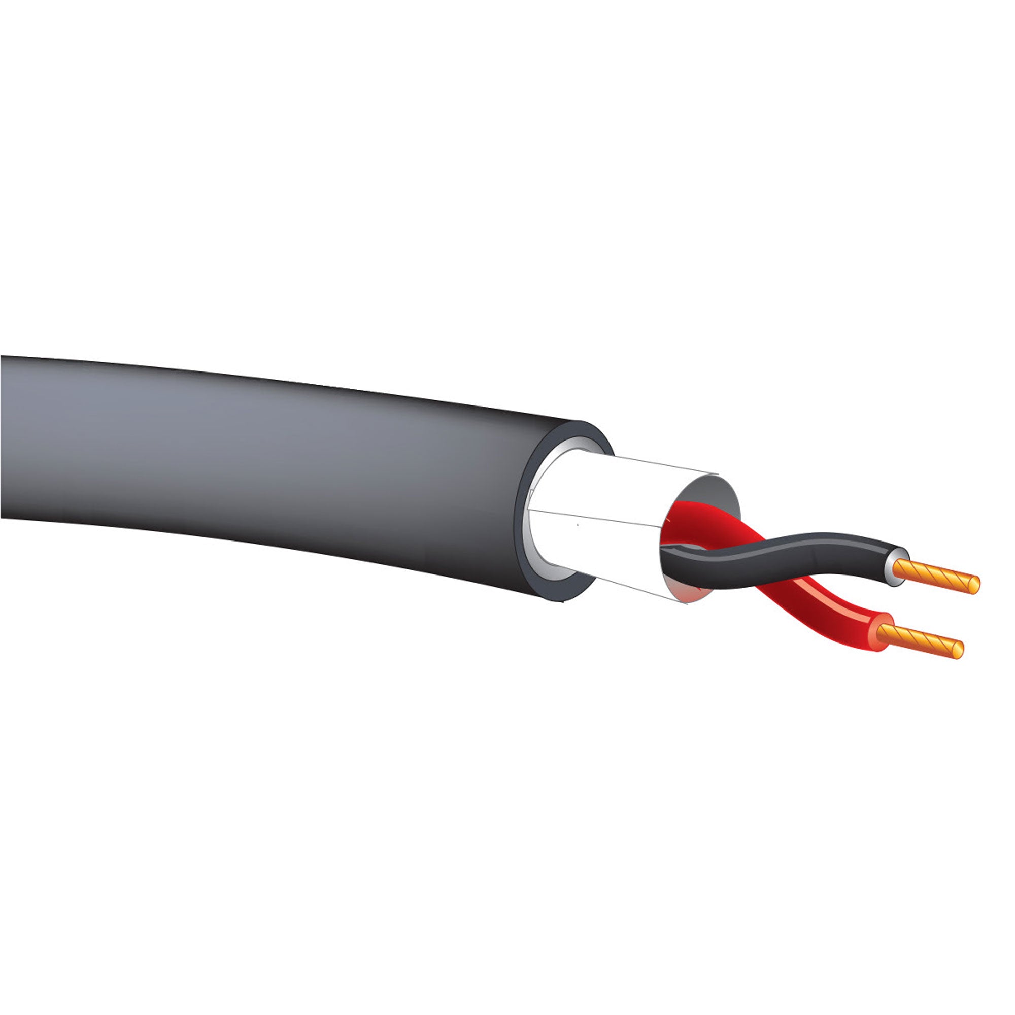 West Penn AQ227 Aquaseal 12 AWG 2 Conductor Unshielded Speaker Wire (Black, 1000' Roll)