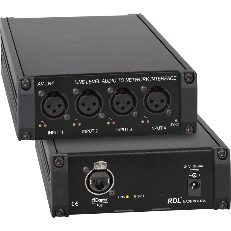 RDL AV-LN4 Line Level Audio to Network Interface